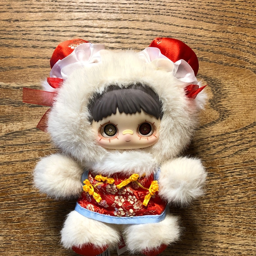 Plush White and Red Small Pet Costume Doll may mei